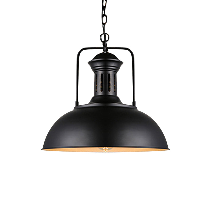 Ginevra - Black Iron Farmhouse Pendant Lighting Fixture With Vented Socket