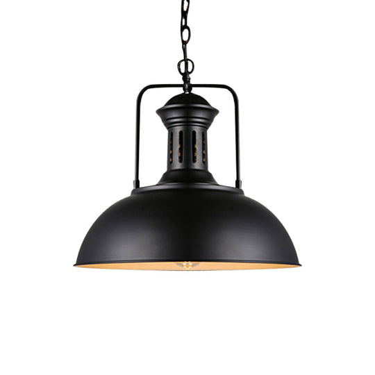 Ginevra - Black Iron Farmhouse Pendant Lighting Fixture With Vented Socket