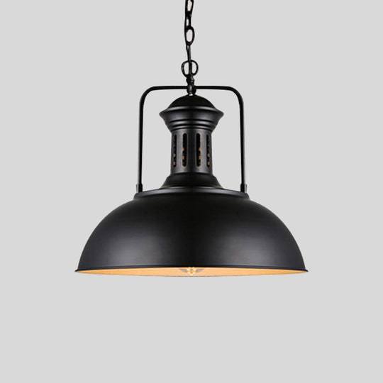 Ginevra - Black Iron Farmhouse Pendant Lighting Fixture With Vented Socket