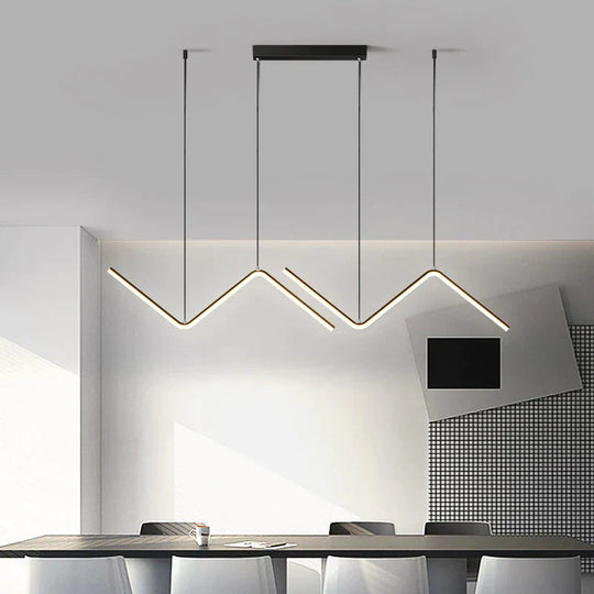 Nordic Minimalist Line Lamp Restaurant Chandelier Modern Simple Designer Net Red Lighting Bar Table