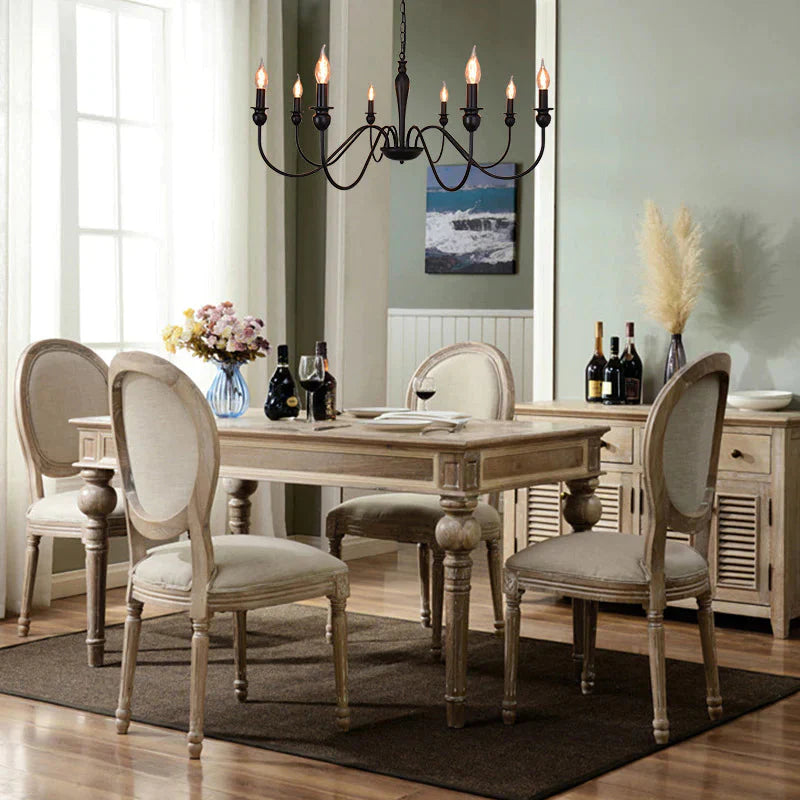 Retro 6 - Head 8 - Head Chandelier Simple Iron Lamp Pendant
