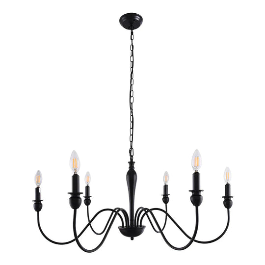 Retro 6 - Head 8 - Head Chandelier Simple Iron Lamp Pendant