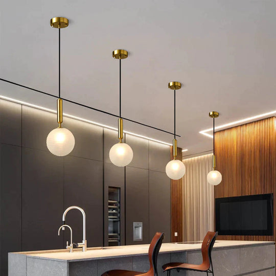 Restaurant Hanging Bulbs Bubble Ball Bronze Chandeliers Pendant
