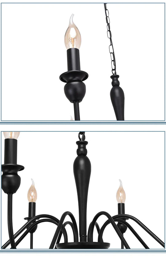 Retro 6 - Head 8 - Head Chandelier Simple Iron Lamp Pendant