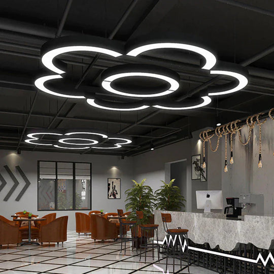 The Elegant Arc: Metallic Led Arc Pendant Lamp For Gym Shopping Malls And Large Areas Light