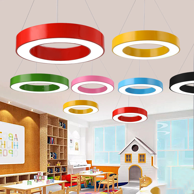 Alsafi - Modern Adjustable Metal Drum Pendant Light For Play Room Integrated