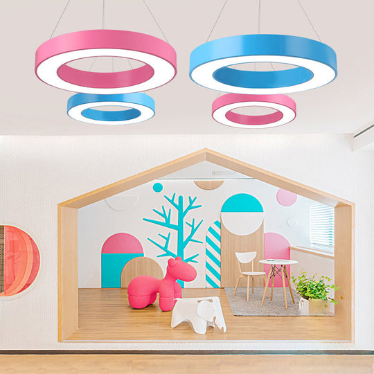 Alsafi - Modern Adjustable Metal Drum Pendant Light For Play Room Integrated