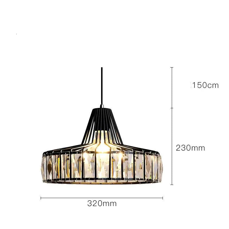 Nordic Modern Simple Corridor Crystal Balcony Staircase Chandelier Restaurant Lighting Large 32Cm