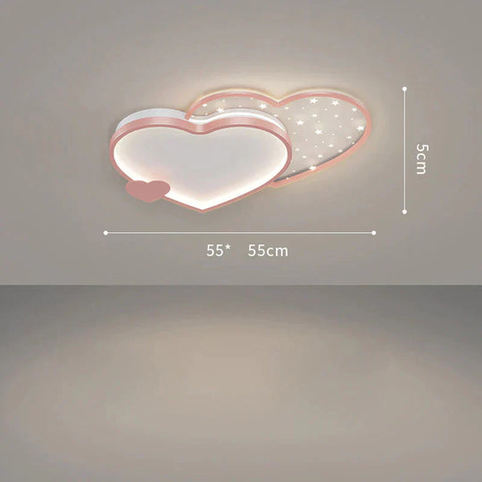 Ceiling Lamp Bedroom Modern Warm Romantic Nordic Creative Personality Love Girl Room Pink / E Tri -