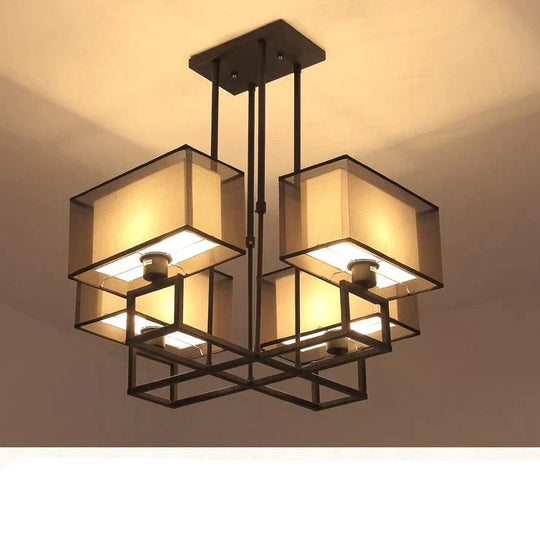 Chandelier Living Room Lamp Study Bedroom Led Lighting Restaurant Rectangular Lamps Pendant