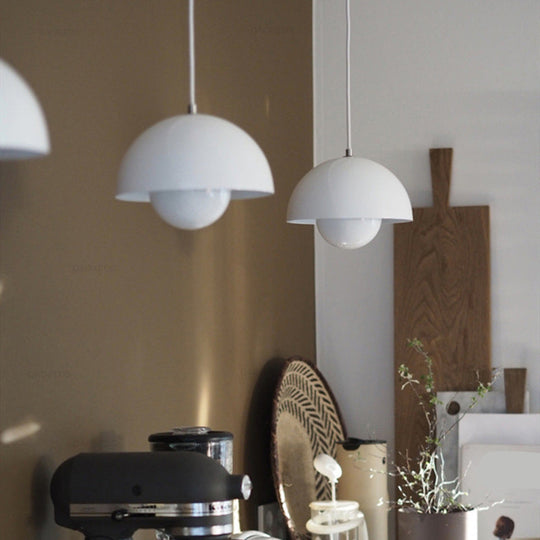 Sara - Nordic Bud Shaped Ceiling Light: Metallic Pendant For Dining Room