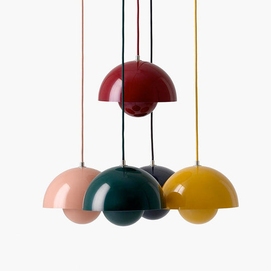 Sara - Nordic Bud Shaped Ceiling Light: Metallic Pendant For Dining Room