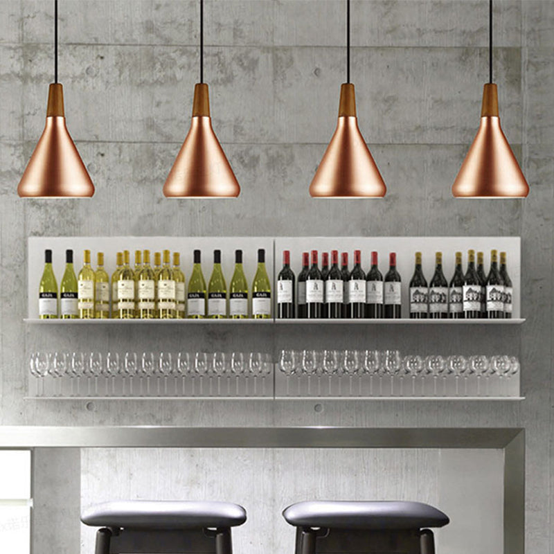 Algenib - Sleek Cone Shade Ceiling Light Simplicity Metallic 1Â Head Dining Room Pendant Fixture