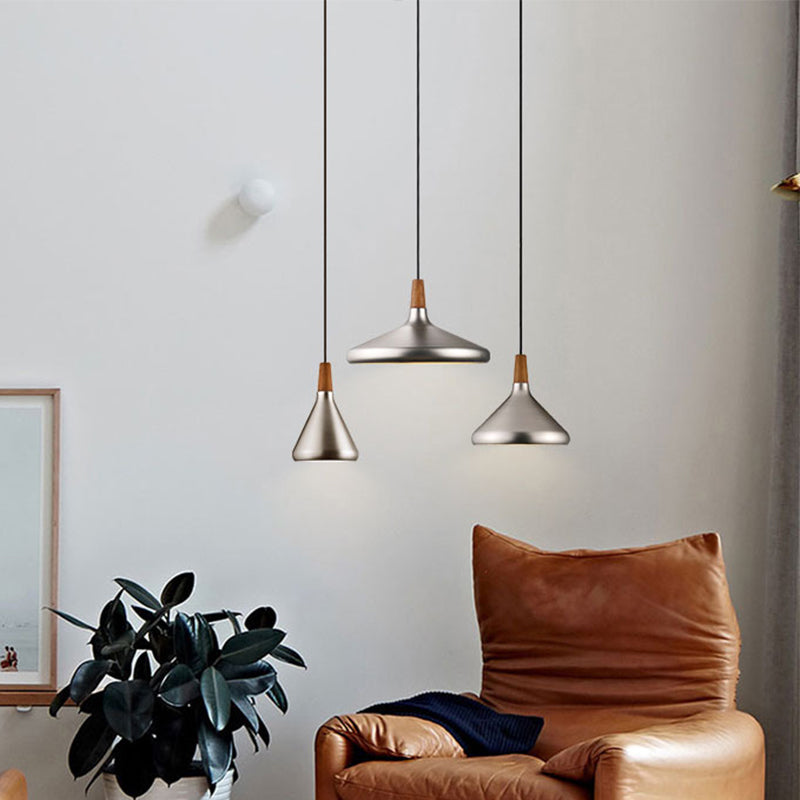 Algenib - Sleek Cone Shade Ceiling Light Simplicity Metallic 1Â Head Dining Room Pendant Fixture