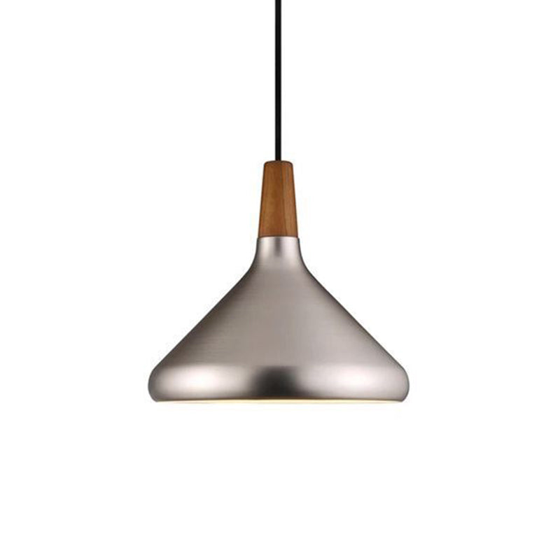 Algenib - Sleek Cone Shade Ceiling Light Simplicity Metallic 1Â Head Dining Room Pendant Fixture