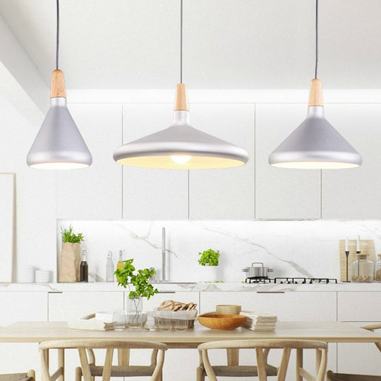 Algenib - Sleek Cone Shade Ceiling Light Simplicity Metallic 1Â Head Dining Room Pendant Fixture