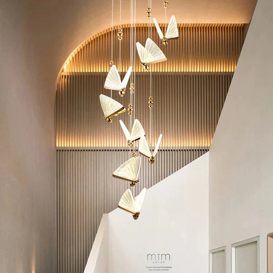 Butterfly Single Head Lamp Light Luxury Post Modern Bedroom Bedside Dining Room Villa Duplex