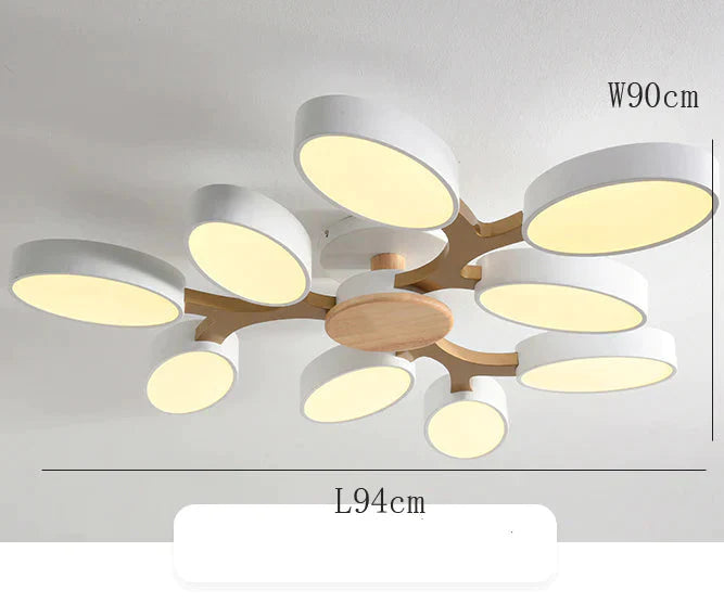Solid Wood Living Room Ceiling Lamp Led Modern Simple Household Restaurant Lighting Hall Bedroom