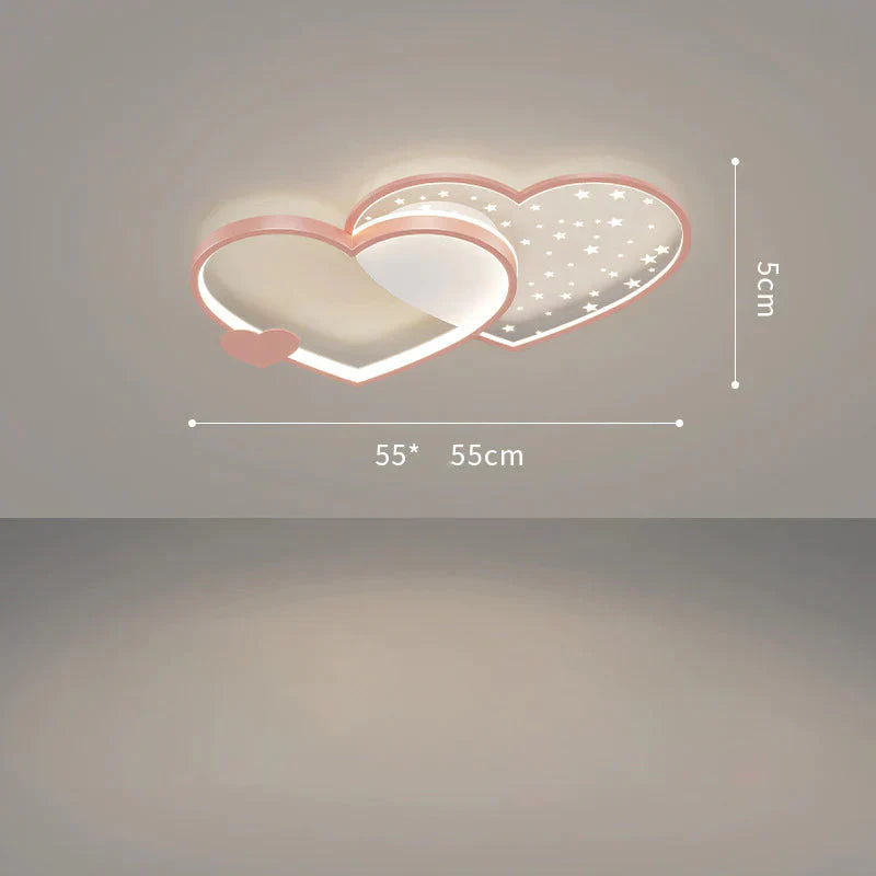 Ceiling Lamp Bedroom Modern Warm Romantic Nordic Creative Personality Love Girl Room Pink / D Tri -