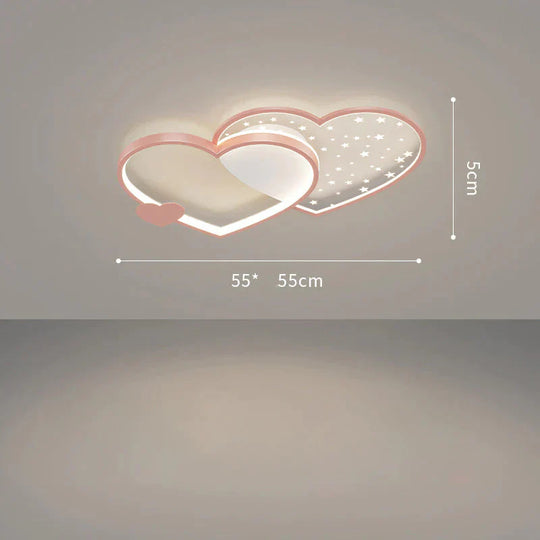 Ceiling Lamp Bedroom Modern Warm Romantic Nordic Creative Personality Love Girl Room Pink / D Tri -