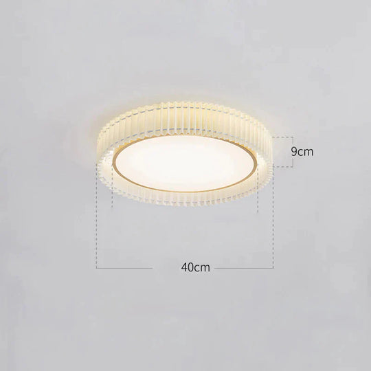 Pleated Simple Master Bedroom Lamp Romantic And Warm Artistic Design Round Ceiling Copper / Dia40Cm