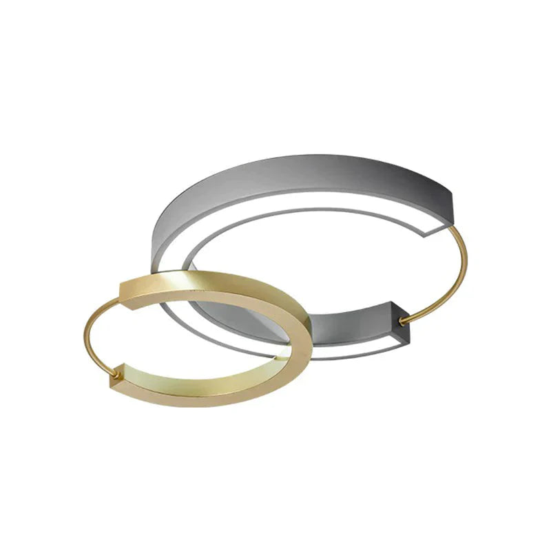 Modern Style Ring Flush Light Metal Living Room LED Flush Ceiling Light Fixture in Gold - Clearhalo - &