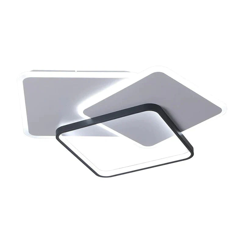 Square Frame Led Flush Mount Ceiling Light In Black