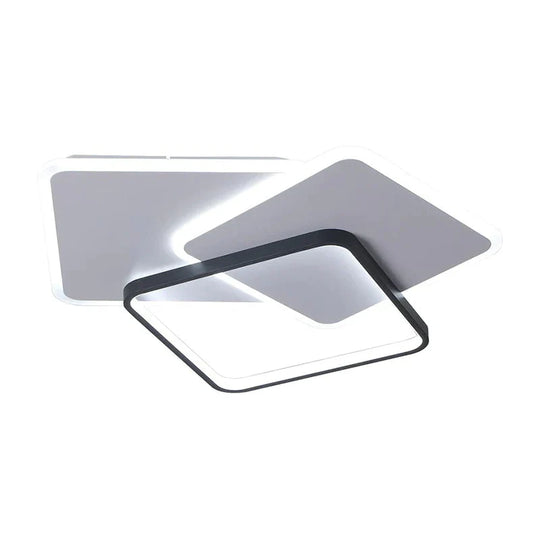 Square Frame Led Flush Mount Ceiling Light In Black