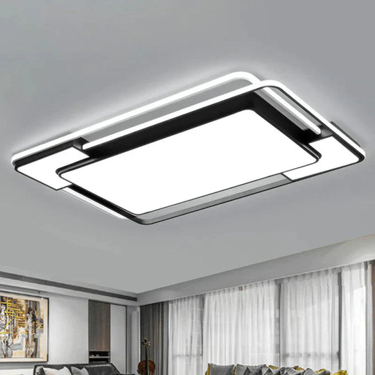 Modern Splicing LED Flush Mount Acrylic Living Room Flushmount Ceiling Light in Black - Clearhalo - &