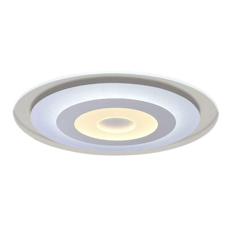 Minimalist White Acrylic Led Flush Mount Ceiling Light With Extra - Thin Round Design