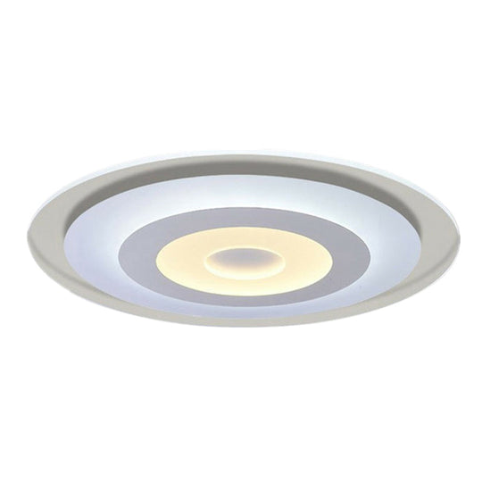 Minimalist White Acrylic Led Flush Mount Ceiling Light With Extra - Thin Round Design