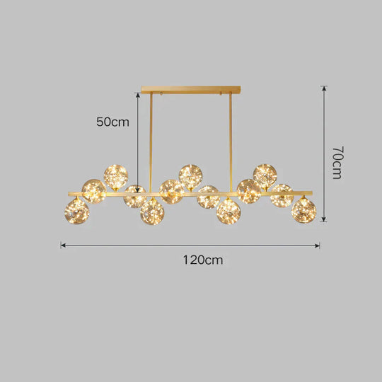 Crystal Living Room Chandelier All Copper Creative Star Led 13 Heads / Trichromatic Light Pendant