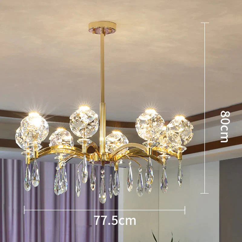 Iron Crystal Chandelier Living Room Study Lamp New Postmodern Bedroom Pendant