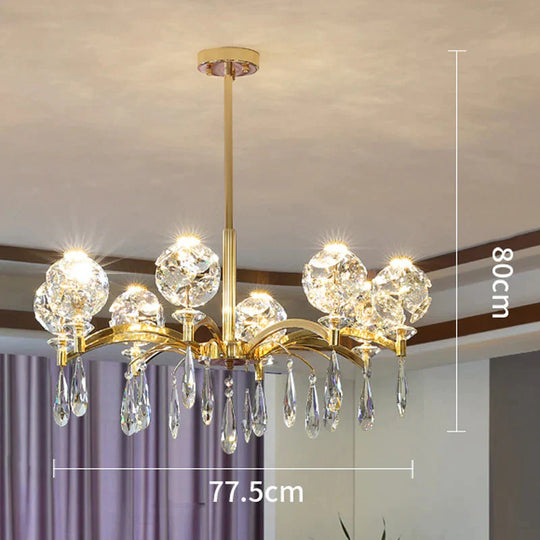 Iron Crystal Chandelier Living Room Study Lamp New Postmodern Bedroom Pendant