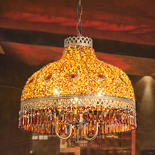 Everly - Antique Iron Bud Suspension Light 1/2/3 Bulbs Restaurant Pendant Fixture With Dangling