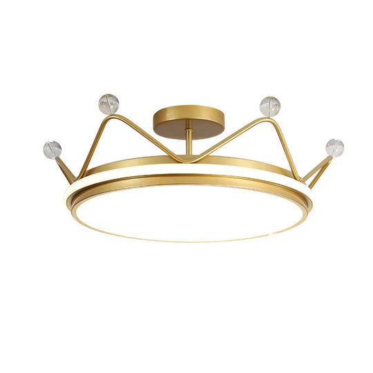 Golden Crown Chandelier Simple Modern Room Lamp Pendant