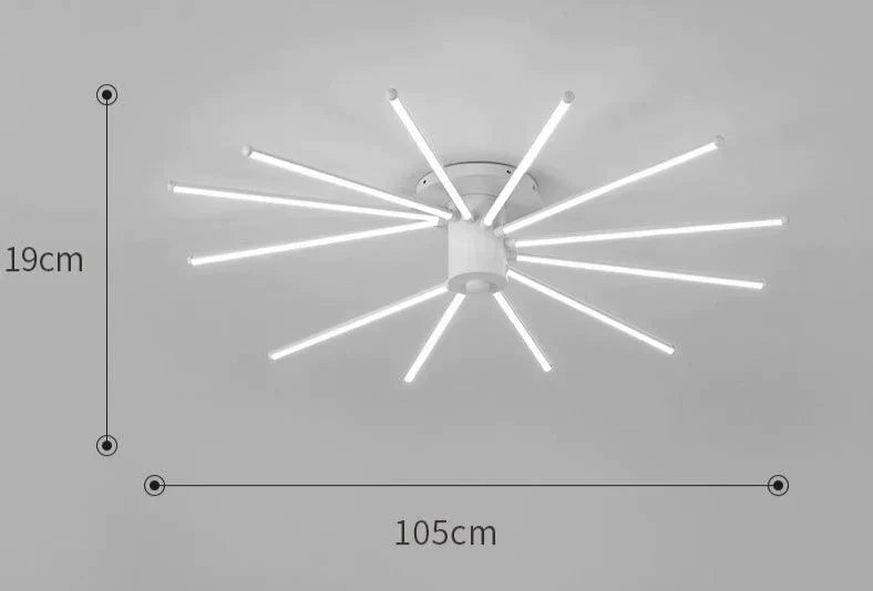 Contemporary Simple Creative Living Room Led Revolving Fireworks Ceiling White 12 White Light