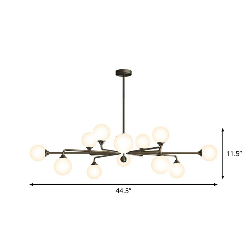 Postmodern Sputnik Style Glass Ball Hanging Chandelier For Living Room Ceiling 12 / Black Pendant