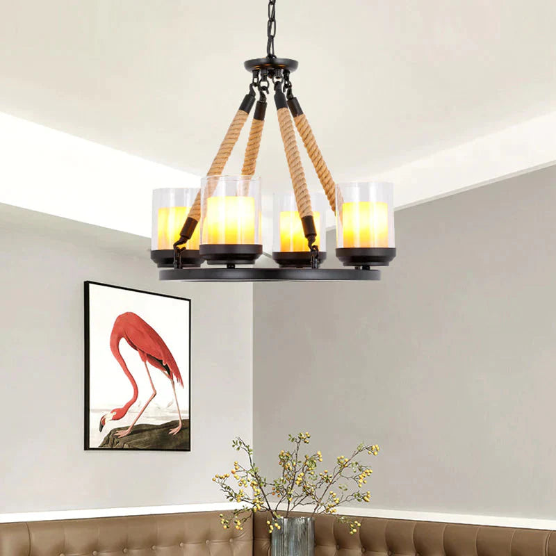 Rustic Style Wagon Wheel Metal Chandelier 6/8/10 Lights Dining Room Hanging Light In Black 4 /