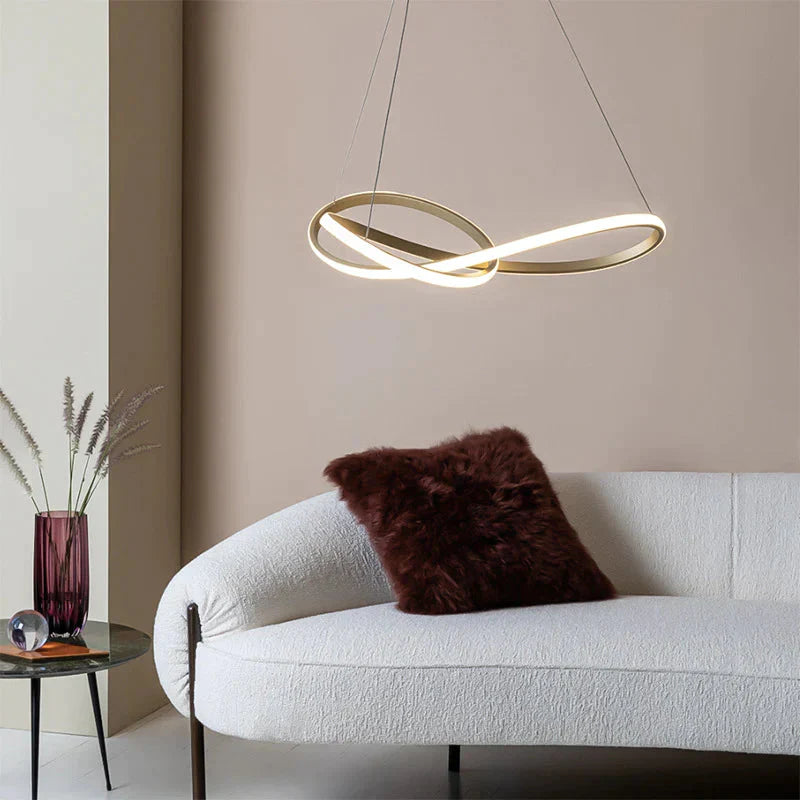 Light Luxury Simple Golden Circle Chandelier Led Nordic Modern Special - Shaped Pendant