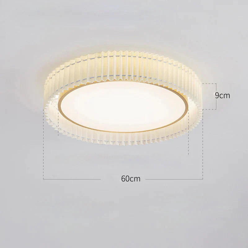 Pleated Simple Master Bedroom Lamp Romantic And Warm Artistic Design Round Ceiling Copper / Dia60Cm