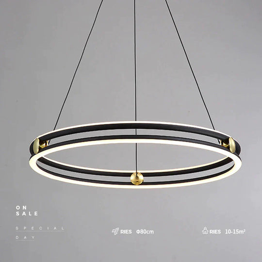 Simple Living Room Chandelier Aluminum Annular Ring Pendant