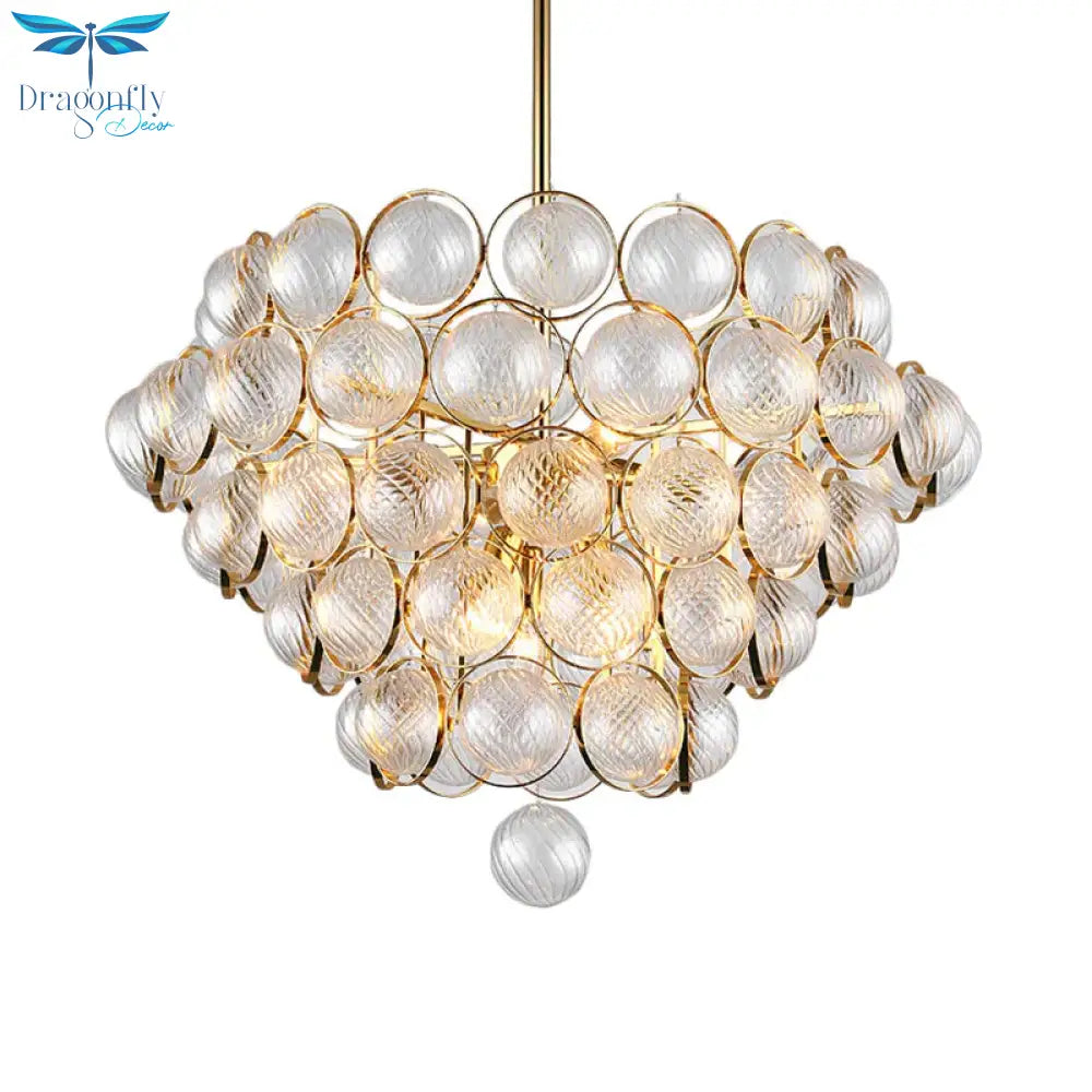 23.5’/33.5’ Wide Bubble Chandelier Lamp Modernism Crystal Beige Led Pendant Lighting Fixture