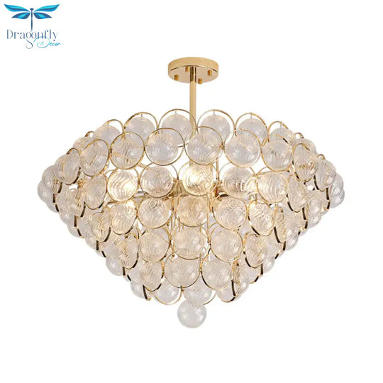 23.5’/33.5’ Wide Bubble Chandelier Lamp Modernism Crystal Beige Led Pendant Lighting Fixture