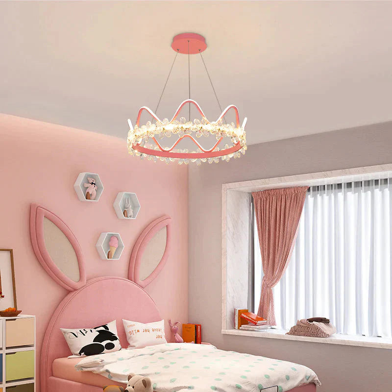 Bedroom Lamp Nordic Modern Simple Light Luxury Creative Personality Crown Crystal Chandelier Pendant
