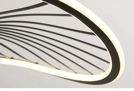 Simple Ring Shaped Chandelier Led Modern Fan Pendant