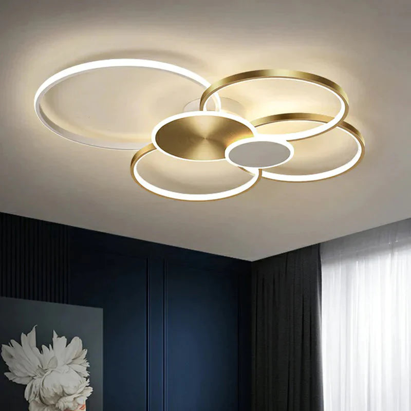 Metal Circular Flush Ceiling Light Modern LED Flush Mounted Lamp for Living Room - Clearhalo - &
