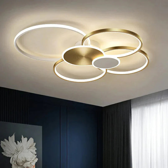 Metal Circular Flush Ceiling Light Modern LED Flush Mounted Lamp for Living Room - Clearhalo - &