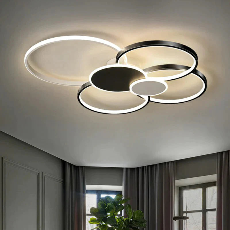 Metal Circular Flush Ceiling Light Modern LED Flush Mounted Lamp for Living Room - Clearhalo - &