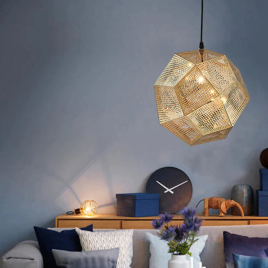 Simple Light And Shadow Faceted Ball Chandelier Creative Metal Restaurant Coffee Shop Bar Club